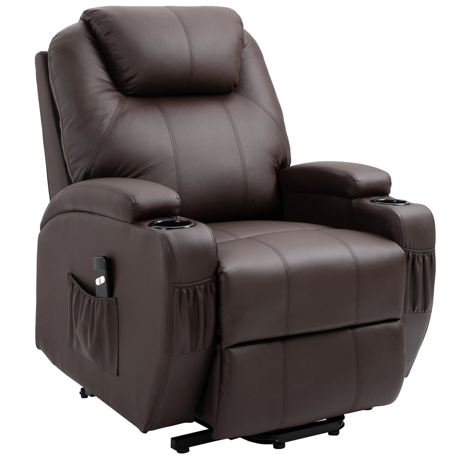 Nancy's Mazouco Sta op stoel - Opsta stoel - Seniorenstoel - Relaxfauteuil - Koffiebruin - Kunstleer