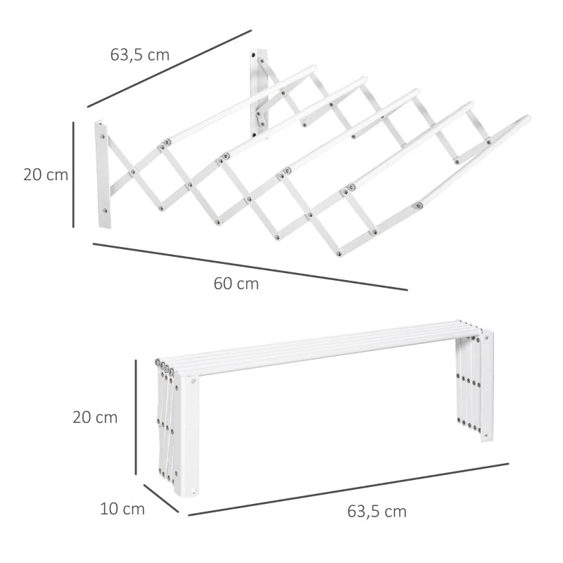 Nancy's Sandomil Wasrek - Uitrekbare Wanddroger - Droogrek - Wit - ± 65 cm