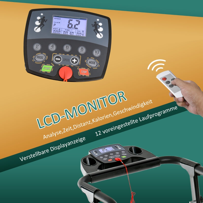 Nancy's Fremont Loopband inklapbaar elektrisch 500 W 0,8-10 km/u LCD-display telefoonhouder geschikt voor home gym