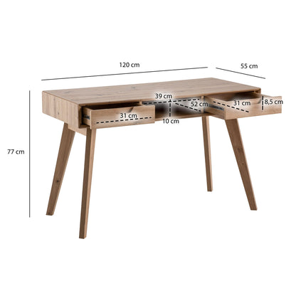 Nancy's Almada Bureau - Computertafel - Eiken look - ± 120 x 55 x 75 cm