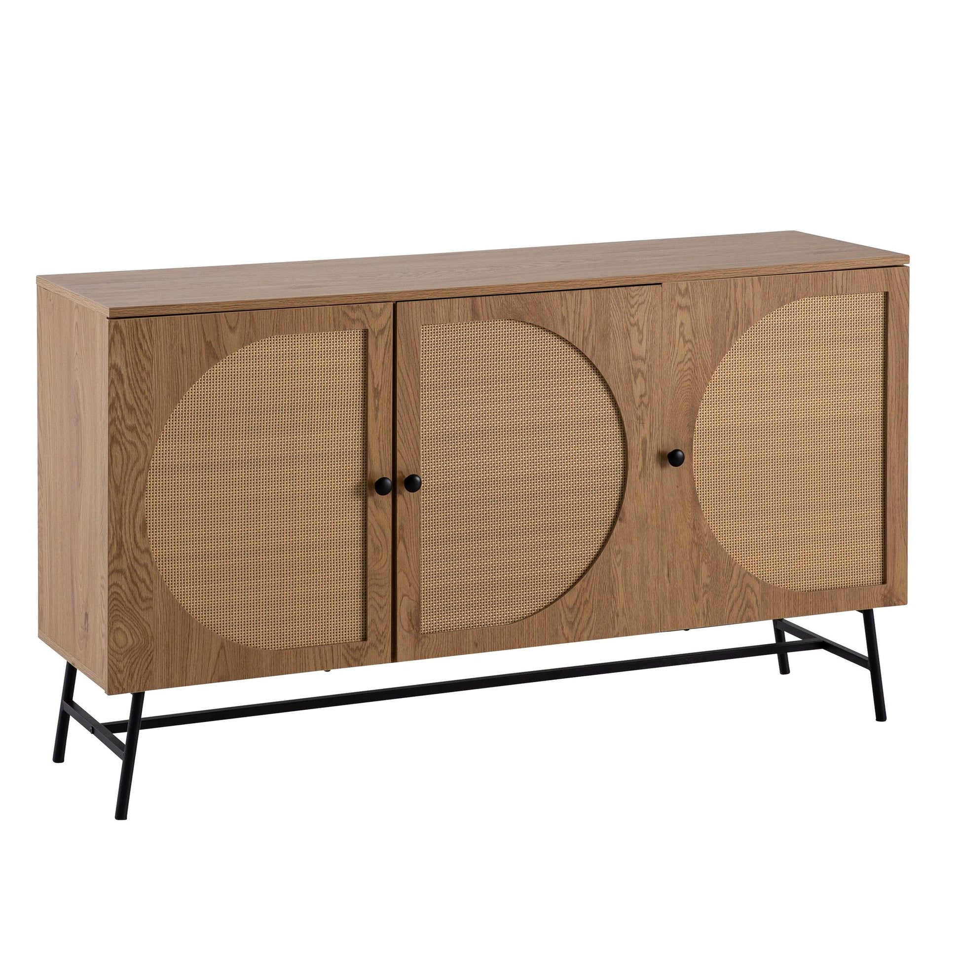 Nancy's Meimão Dressoir - Sideboard - Opbergkast - Bruin / Zwart - Polyrattan - ± 140 x 40 x 80 cm