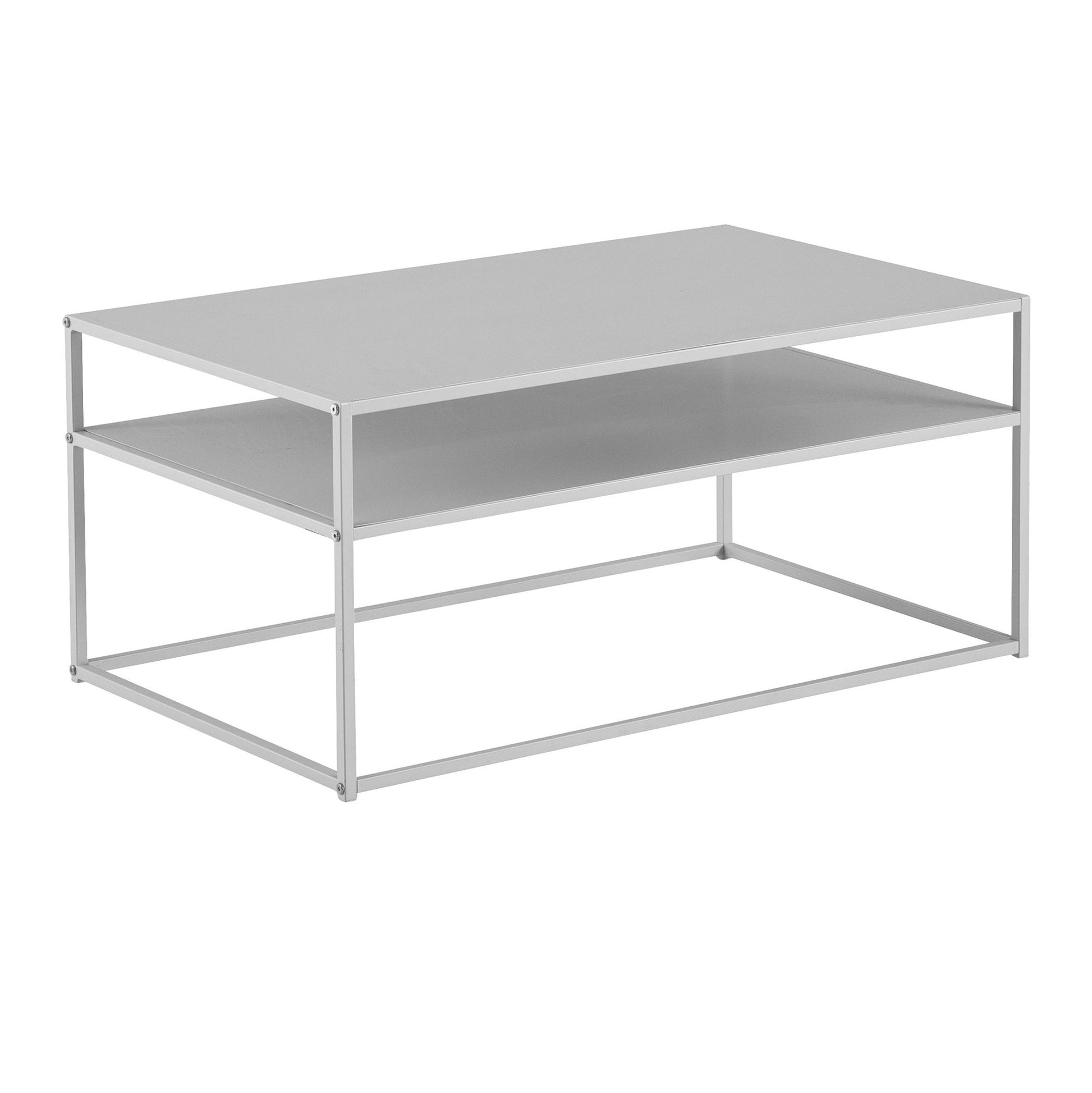 Nancy's Saldonha Salontafel - Koffietafel - Wit - Gelakt Staal - 100 x 60 x 45 cm