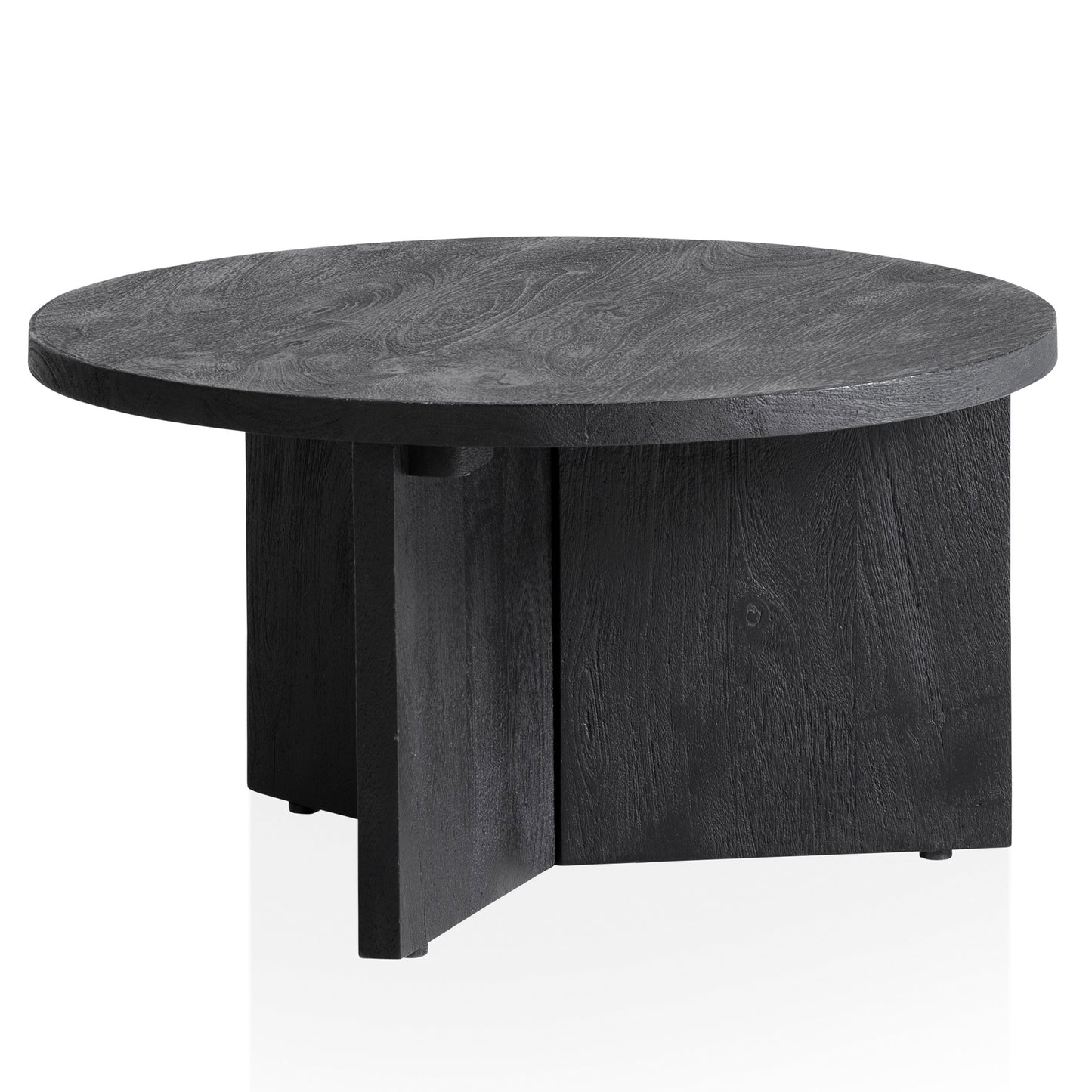 Nancy's Barca Coffee table - Coffee table - Round - Black - Mango wood - ± Ø 60 x 30 cm