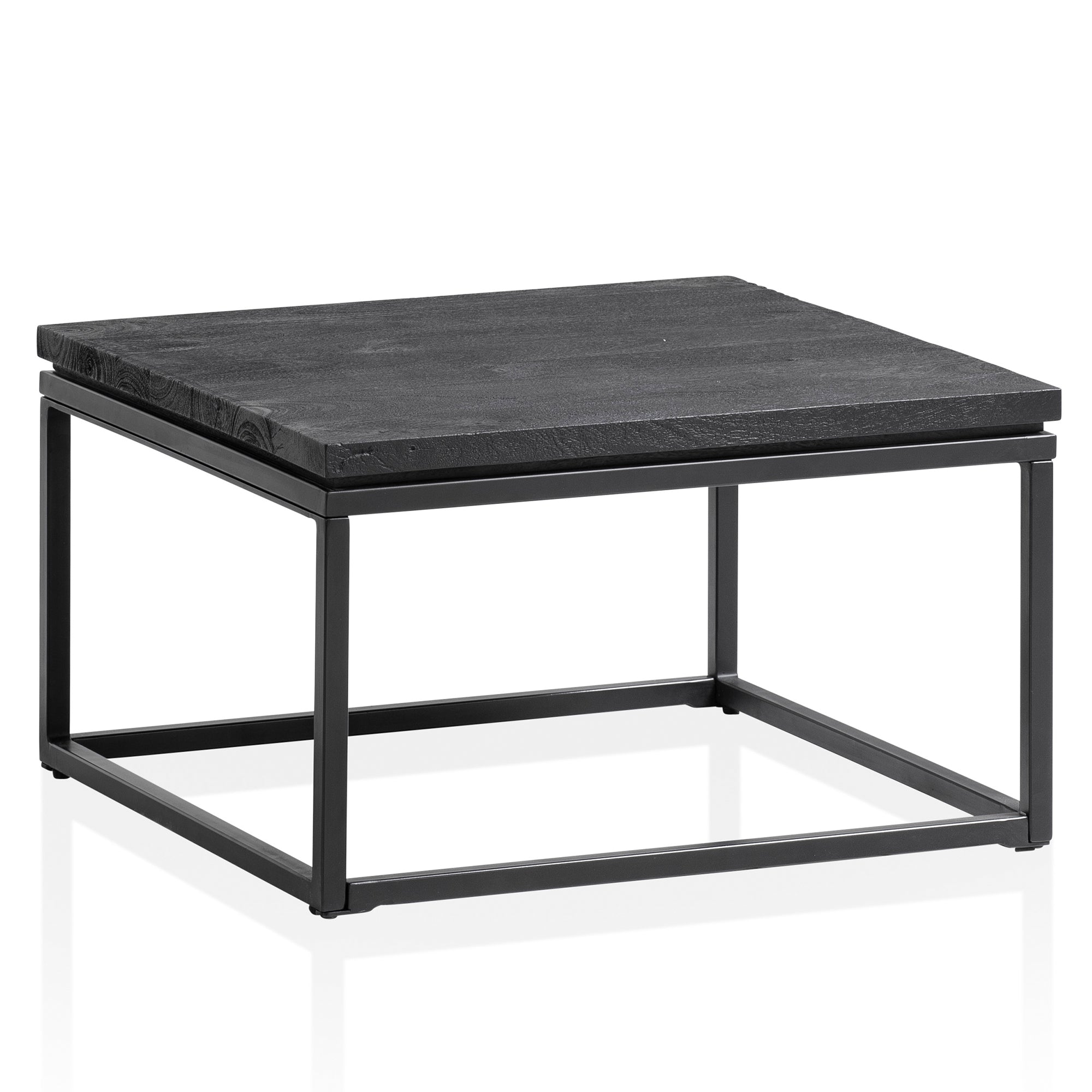 Nancy's Ruivos Coffee table - Coffee table - Black - Mango wood / Steel - 60 x 60 x 35 cm