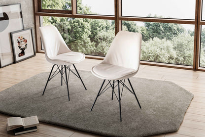 Nancy's Tagilde Eetkamerstoelen - Set van 2 - Beige / Zwart - Fluweel