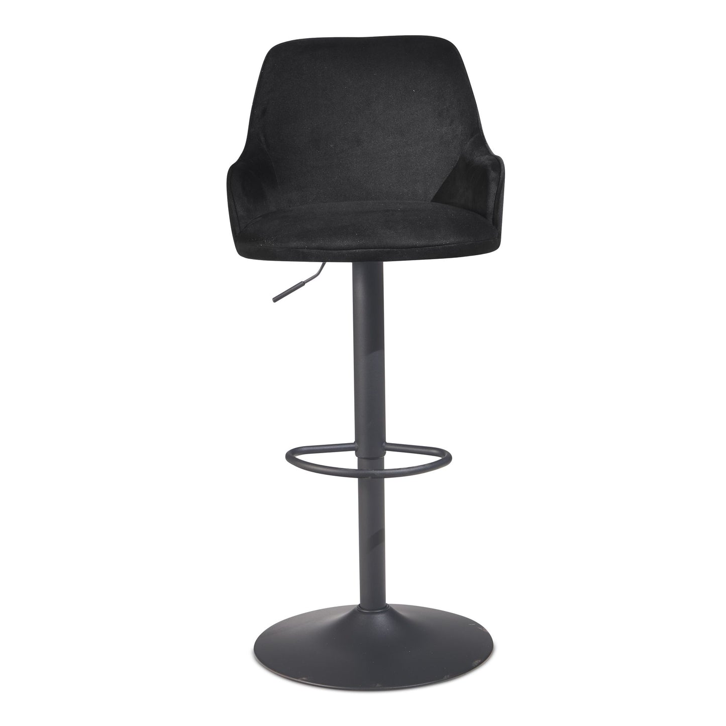 Tabouret de bar Nancy's Igreja - Chaise de bar - Hauteur réglable - Noir - Velours - 45 x 45 x 86-106 cm