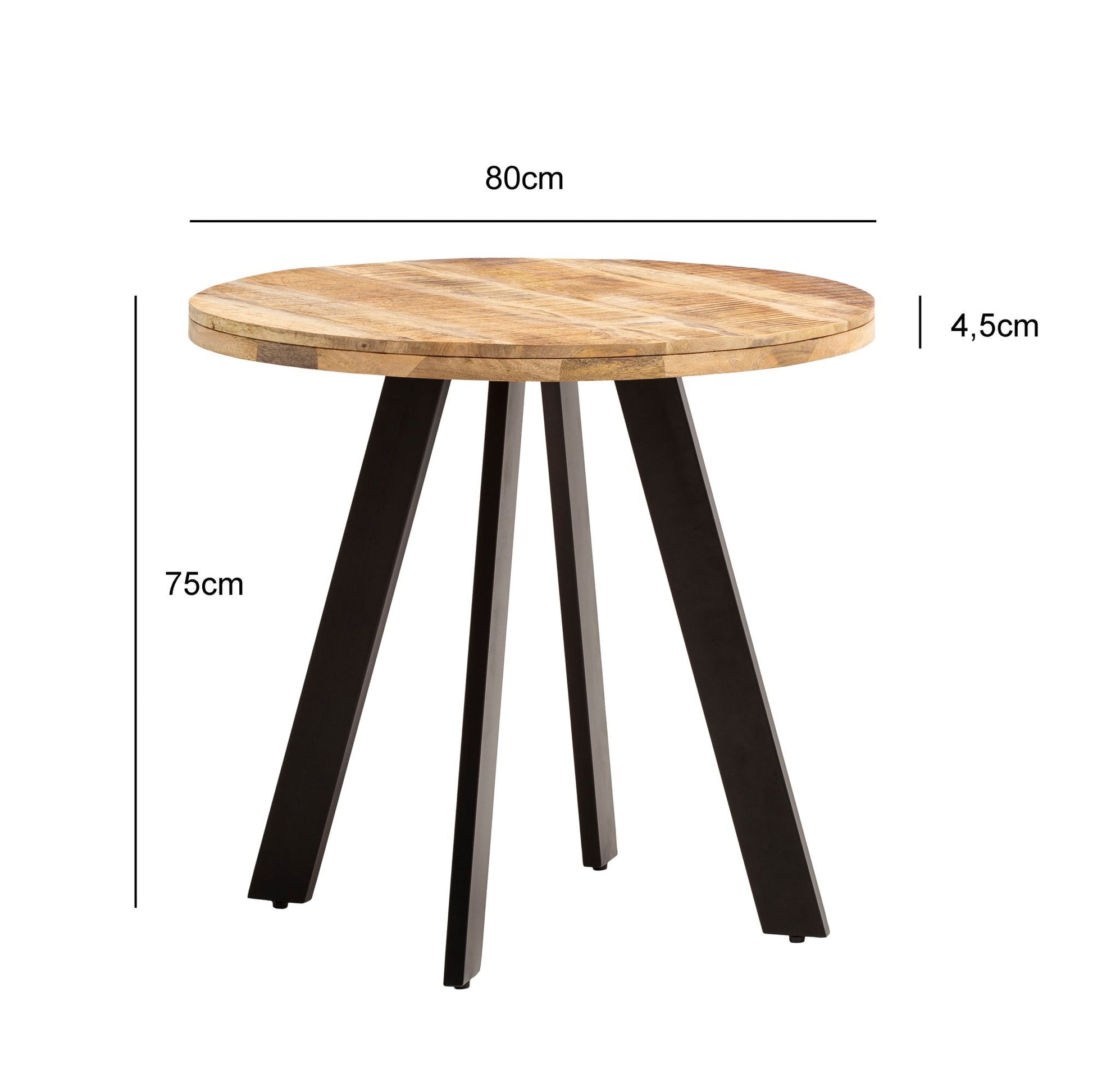 Nancy's Peniche Ronde Eettafel - Eetkamertafel - Keukentafel Rond - Massief Mangohout - Ø 80 x 75 cm