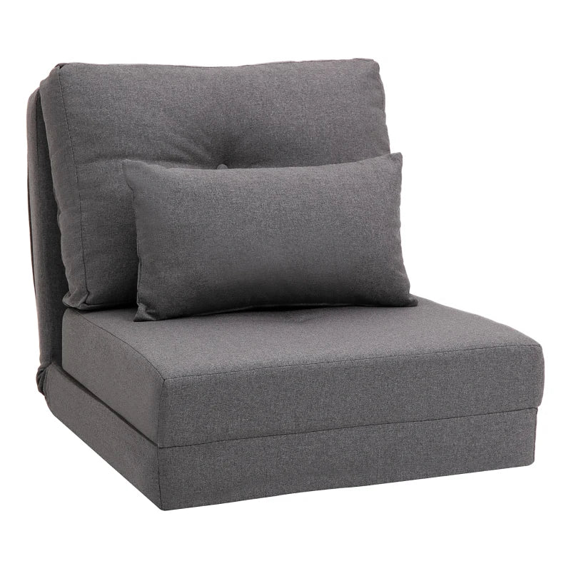 Pouf Aldino de Nancy avec fonction de couchage - Coussin de siège - Canapé - Canapé-lit - Gris foncé