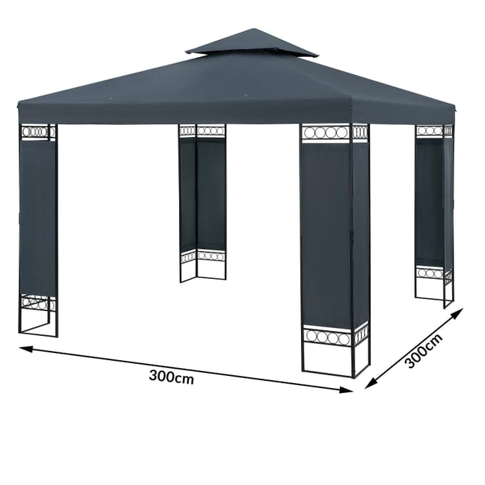 Nancy's Merufe Paviljoen - Partytent - Tuin Paviljoen - Antraciet - 300 x 300 x 260 cm