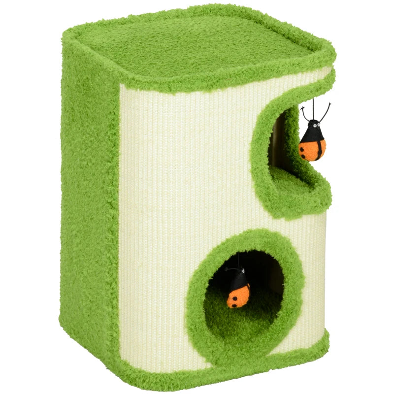 Nancy's Chauto Kattenboom - Kattengrot - Kattentoren - Groen / Crème Wit - ± 40 x 40 x 50 cm