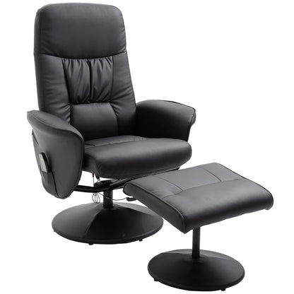 Nancy's Gominhaes Massagestoel - Relaxfauteuil - Relaxstoel - Draaibaar - Verstelbare Rugleuning - Zwart - Kunstleer