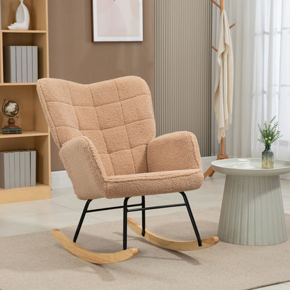 Nancy's Grandola Schommelstoel - Loungestoel - Relaxstoel - Bruin - Fleece