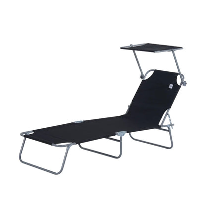 Nancy's Almada Ligbed - Loungebed - Strandstoel - Strandbed - Zwart