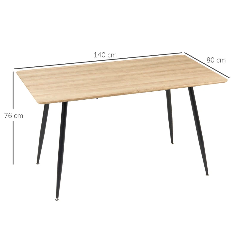 Nancy's Esperanca Dining table - Kitchen table - Table - Natural / Black - MDF / Steel - 140 x 80x 76 cm