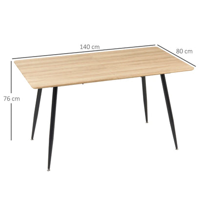 Nancy's Esperanca Eettafel - Keukentafel - Tafel - Naturel / Zwart - MDF / Staal - 140 x 80x 76 cm