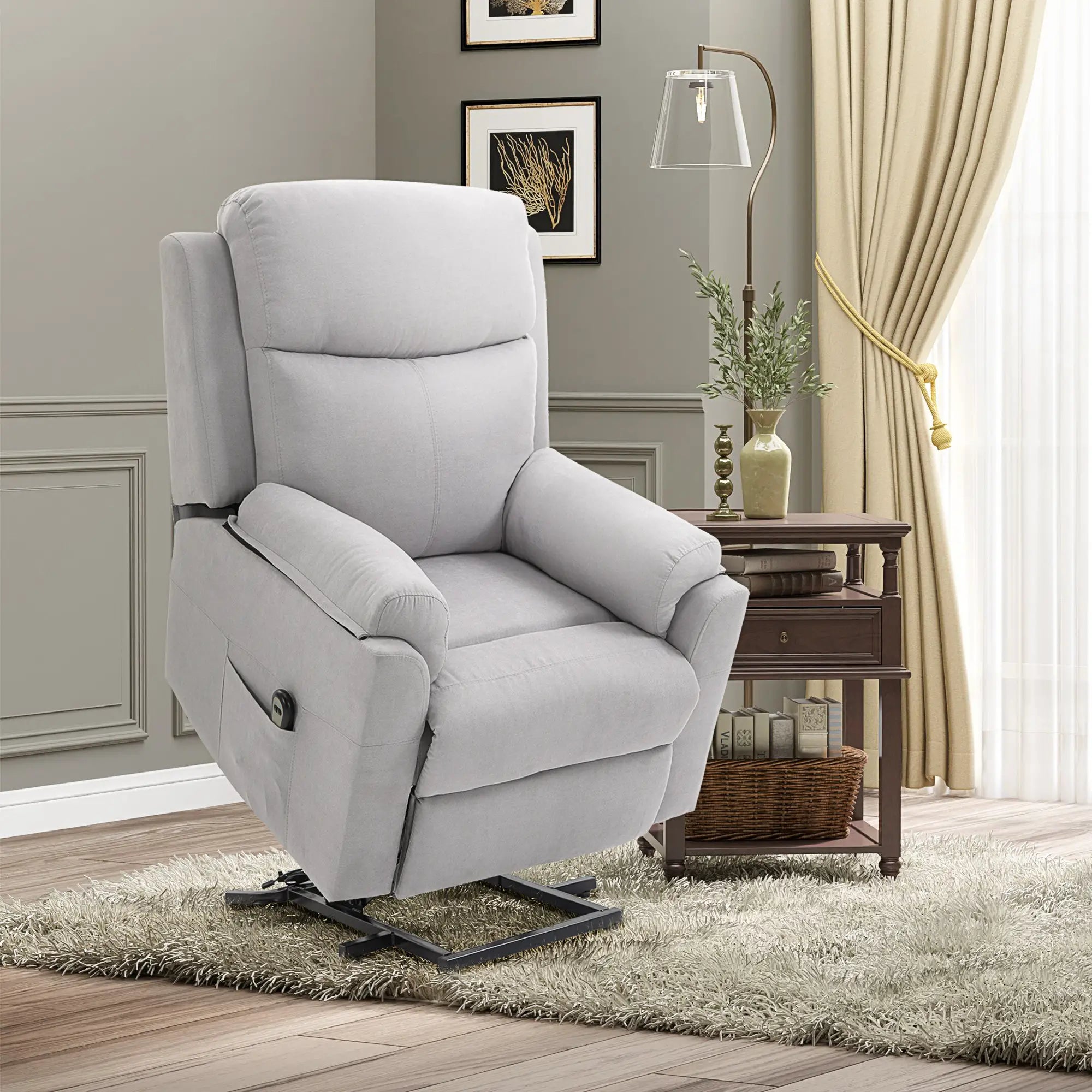 Nancy's Lagoaca Sta op stoel - Opsta stoel - Seniorenstoel - Relaxfauteuil - Ergonomisch - Grijs