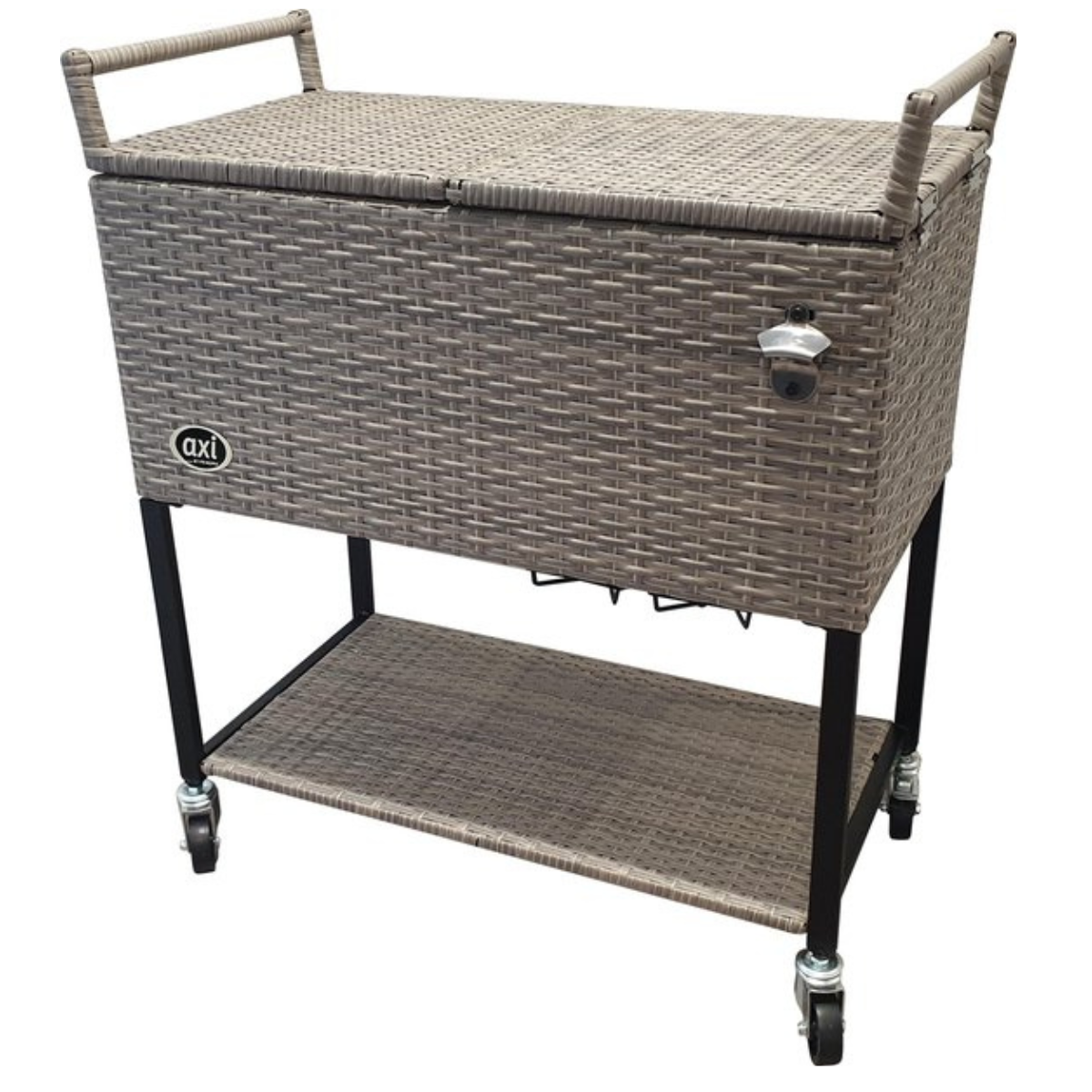 AXI Country Cooler Wicker Brown - Glacière à roulettes - Capacité 76L - Glacière avec robinet de vidange