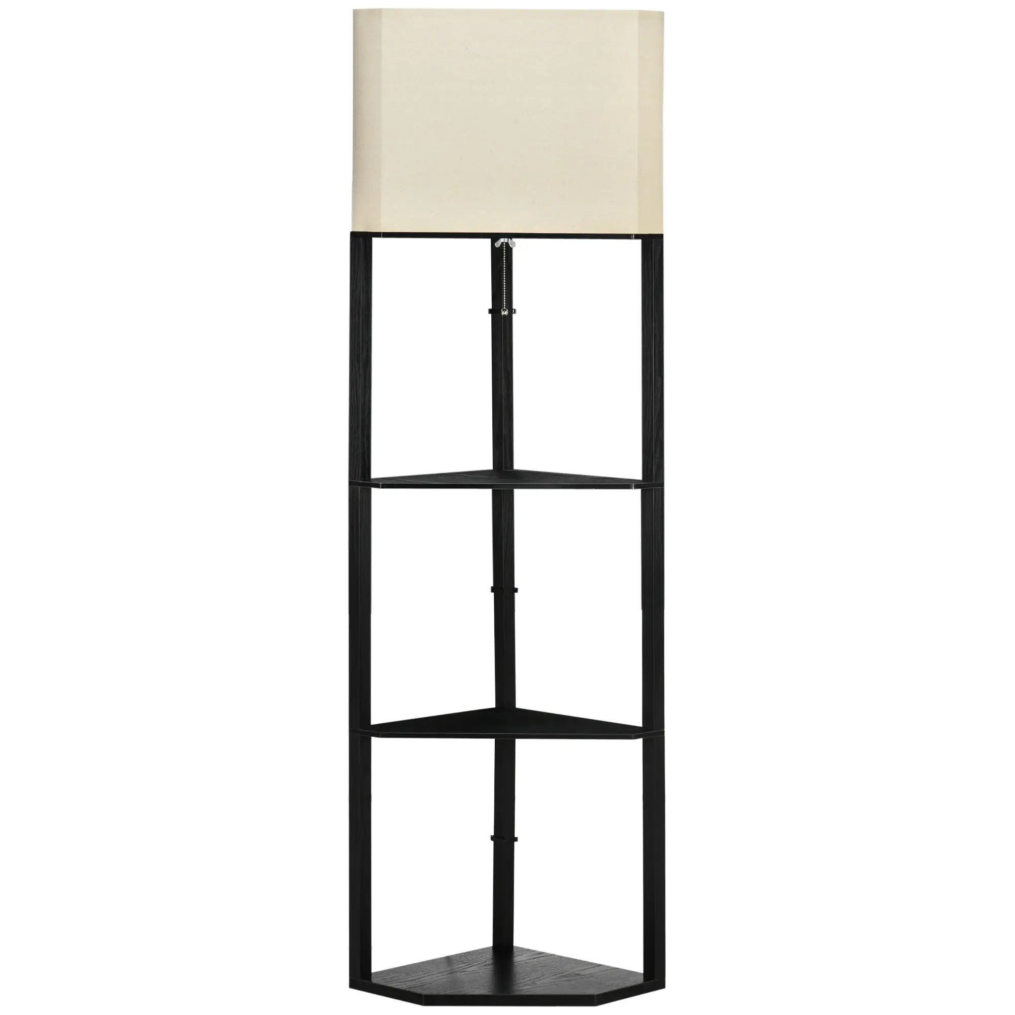 Nancy's Serdedelo Vloerlamp - Staande Lamp - Verlichting - Zwart / Wit - MDF / Linnen