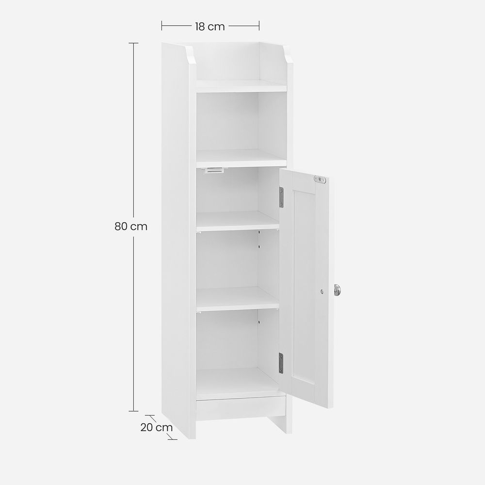 Nancy's Berceto Badkamerkast - Badkamermeubel - Wit - ± 20 x 20 x 80 cm