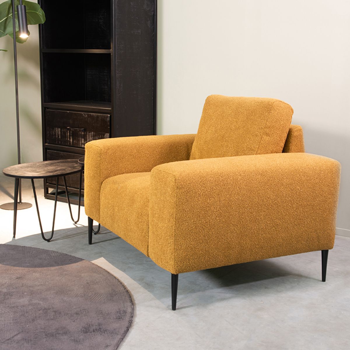 LABEL51 Ferraro 1-seater sofa Ocher yellow 112x88x85 cm