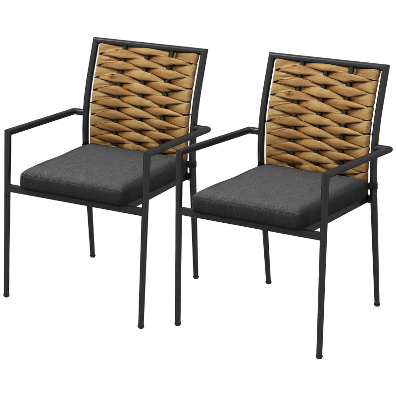 Nancy's Brava Tuinstoelen - Terras stoelen - Zwart - Set van 2