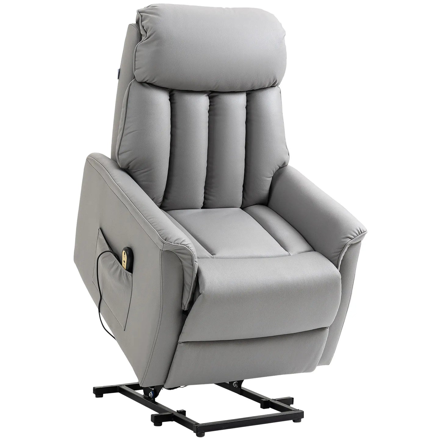 Nancy's Escarigo Sta op stoel - Opsta stoel - Seniorenstoel - Relaxfauteuil - Grijs - Kunstleer