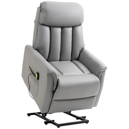 Nancy's Escarigo Sta op stoel - Opsta stoel - Seniorenstoel - Relaxfauteuil - Grijs - Kunstleer