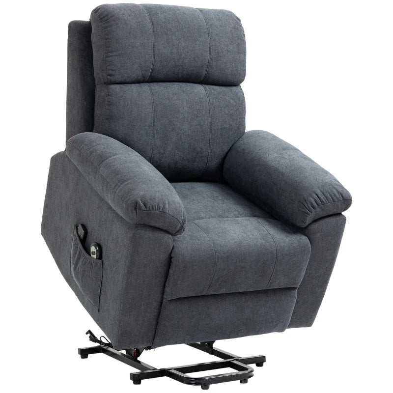 Nancy's Funchal Sta op stoel - Opsta stoel - Seniorenstoel -Massagestoel - Relaxfauteuil - Grijs - Linnen