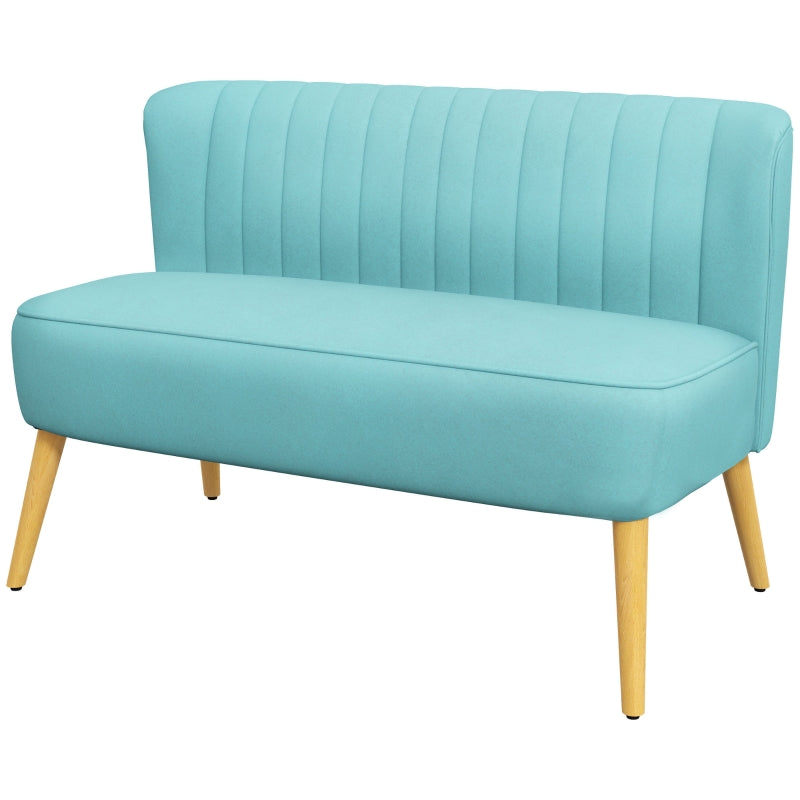 Canapé 2 places design Nancy's Hessie Retro, pieds en bois, 117 cm x 56,5 cm x 77 cm, vert