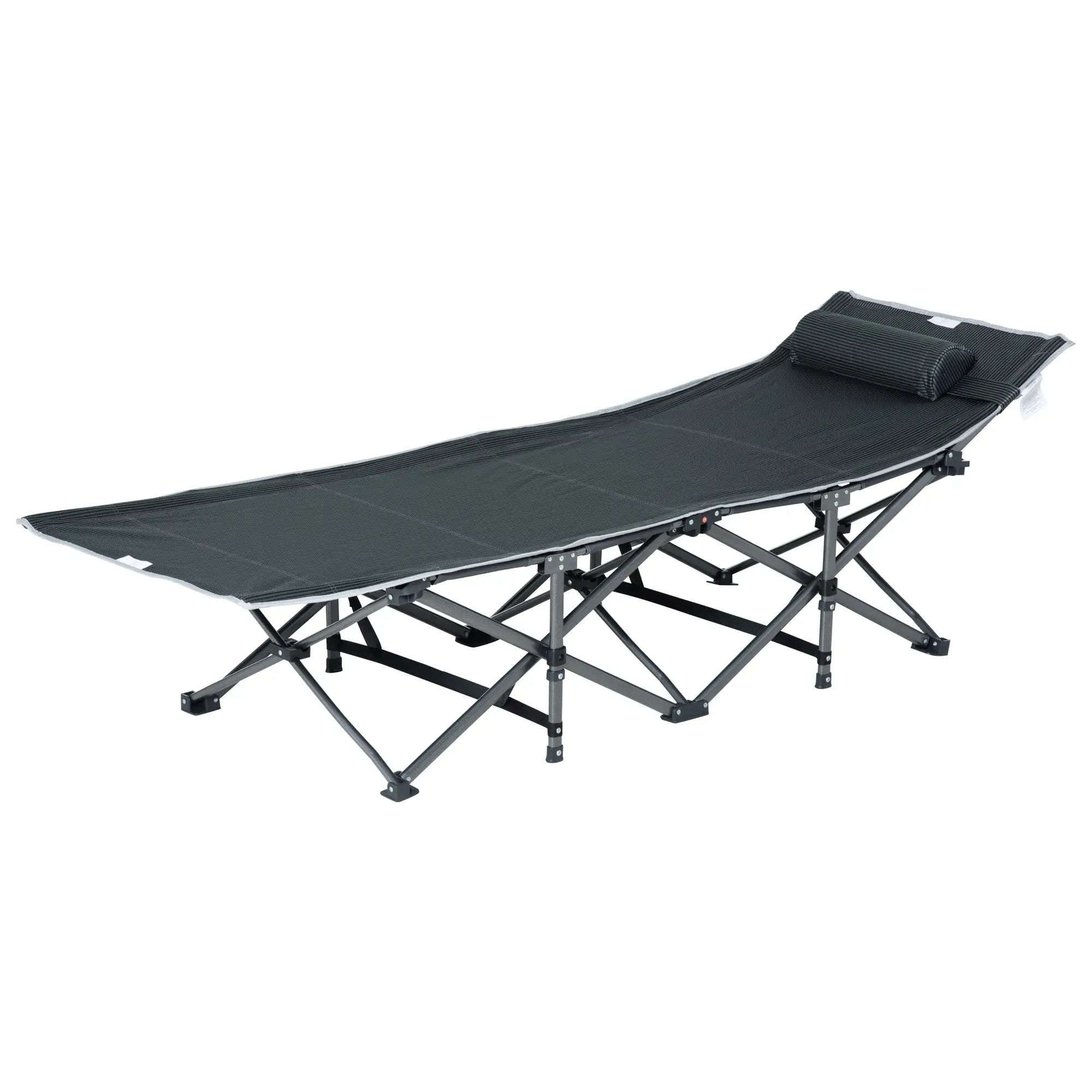 Nancy's Canelli Campingbed - Stretcher - Veldbed - Vouwbed - Grijs - ± 190 x 65 x 55 cm