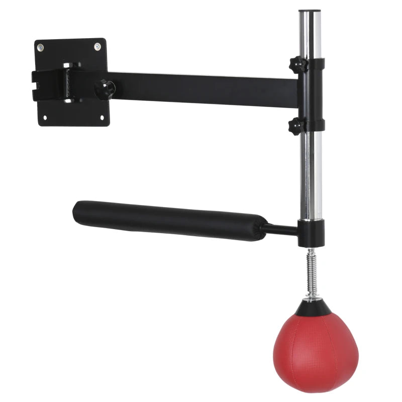 Nancy's Livramento Boxing Rack avec Speedball & Reflex Bar - Hauteur réglable - Noir / Rouge