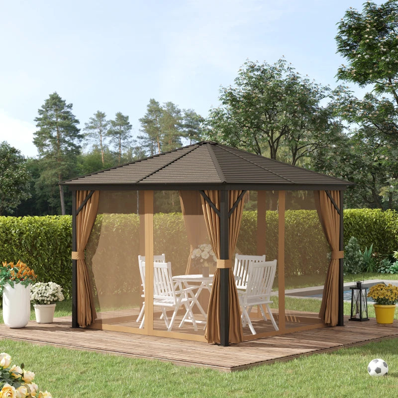 Nancy's Isabella Paviljoen - Partytent - Tuin Paviljoen - Bruin - ± 300 x 300 x 260 cm