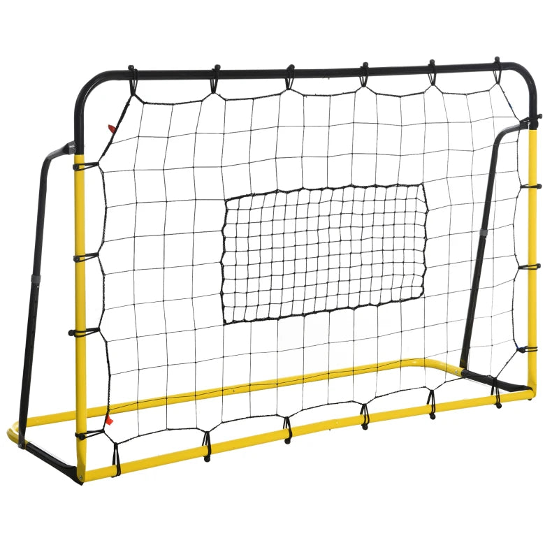 Nancy's Bolsena Voetbalgoal - Voetbaldoel - Voetbalnet - Verstelbare Hoek - Geel / Zwart - ± 185 x 60 x 125 cm