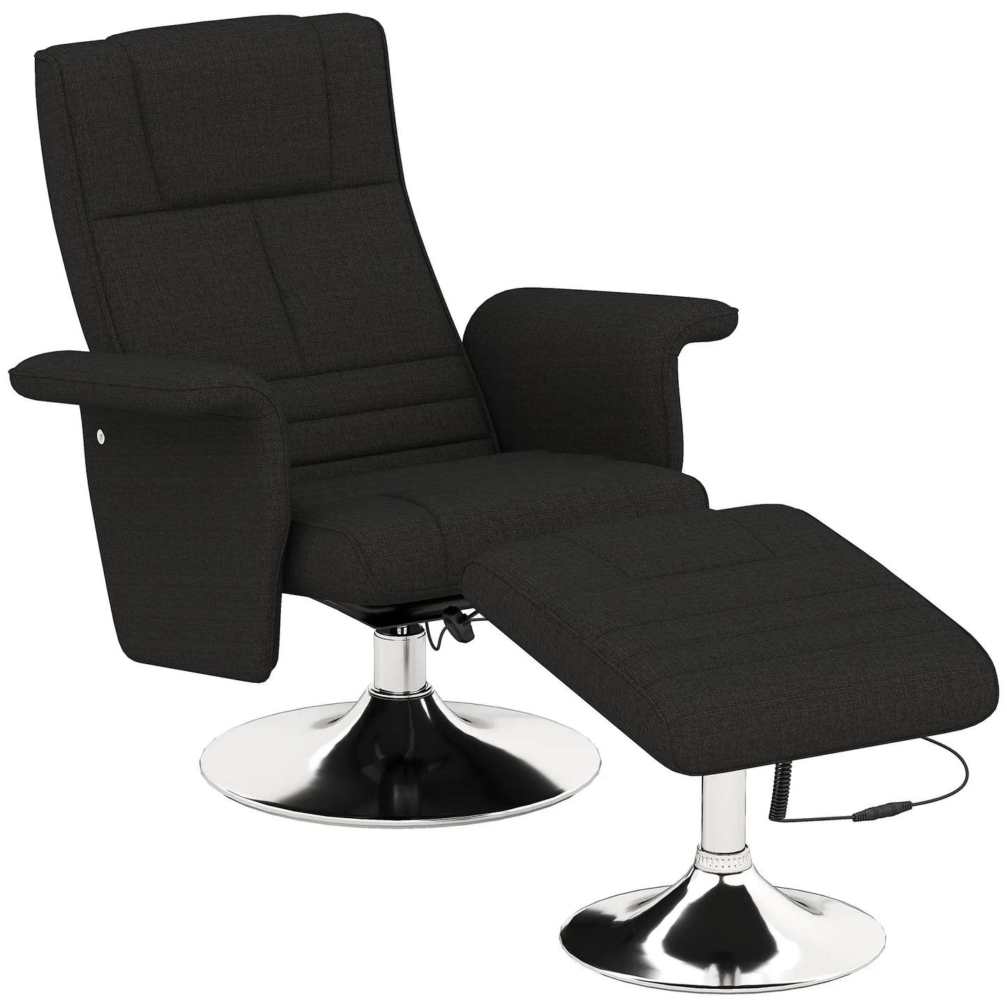 Nancy's Flamengos Massagestoel - Relaxstoel - Loungestoel - Fauteuil - Zwart - Linnen