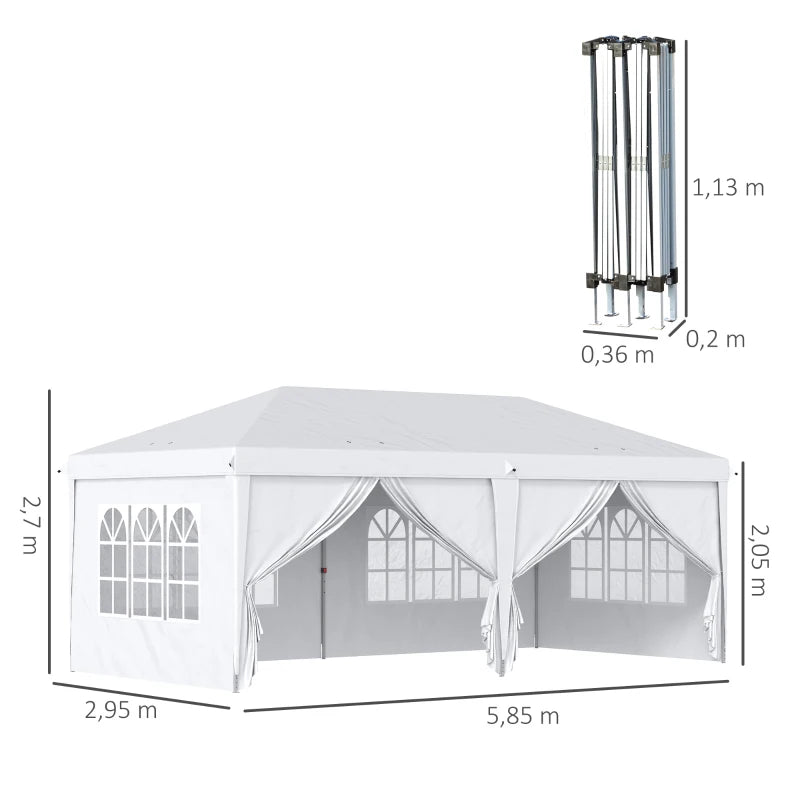 Nancy's Moita Partytent - Tuinpaviljoen - Party Tent - Wit - ± 600 x 300 cm