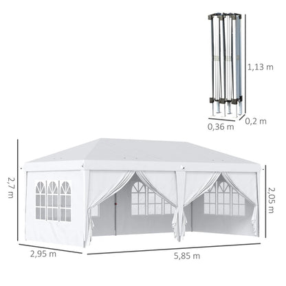 Nancy's Moita Partytent - Tuinpaviljoen - Party Tent - Wit - ± 600 x 300 cm