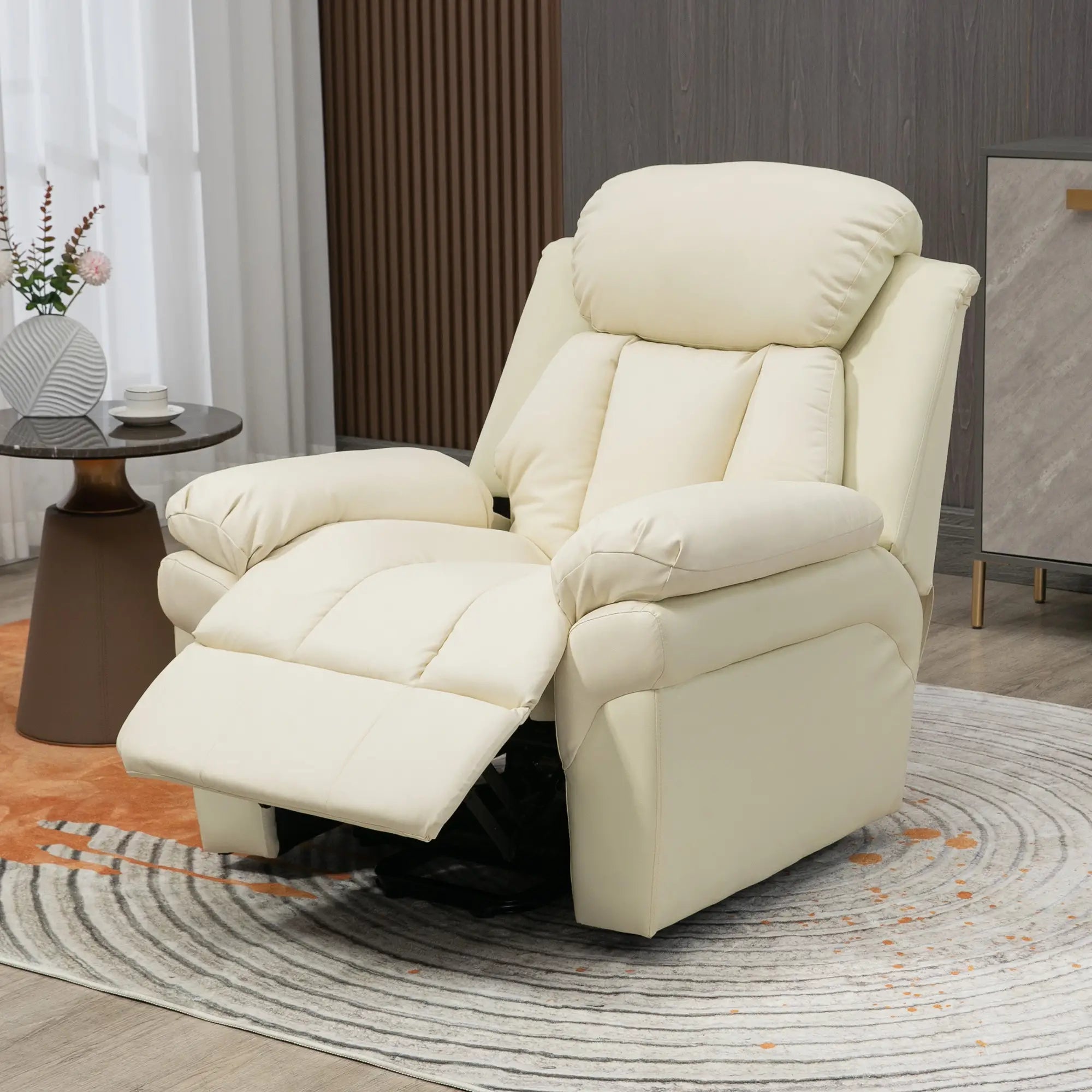 Nancy's Orca Sta op stoel - Opsta stoel - Seniorenstoel - Relaxfauteuil - Beige - Kunstleer