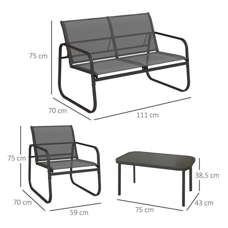 Nancy's Cotas Tuinset - Zitgroep - 4-delige Tuin Set - Zwart