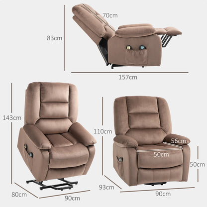 Nancy's Valverde Sta op stoel - Opsta stoel - Seniorenstoel - Massagestoel - Relaxfauteuil - Bruin - Polyester