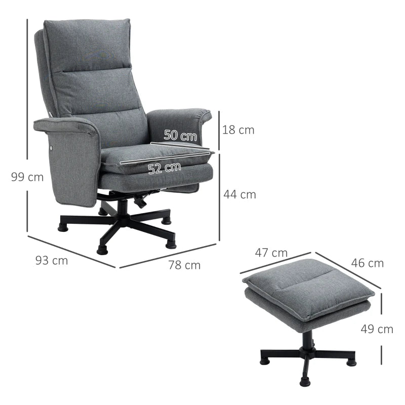 Nancy's Brito Massagestoel - Relaxfauteuil - Relaxstoel - Ligstoel - 8 vibrerende massagepunten - Grijs - Linnen / Staal