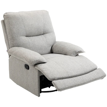 Nancy's Beselga Relaxfauteuil - Relaxstoel - Verstelbare Rugleuning - Voetensteun - Lichtgrijs