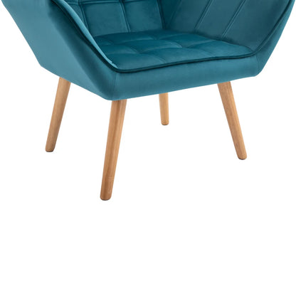 Nancy's Cerejais Fauteuil - Stoel - Relax Stoel - Loungestoel - Blauw - Fluweel