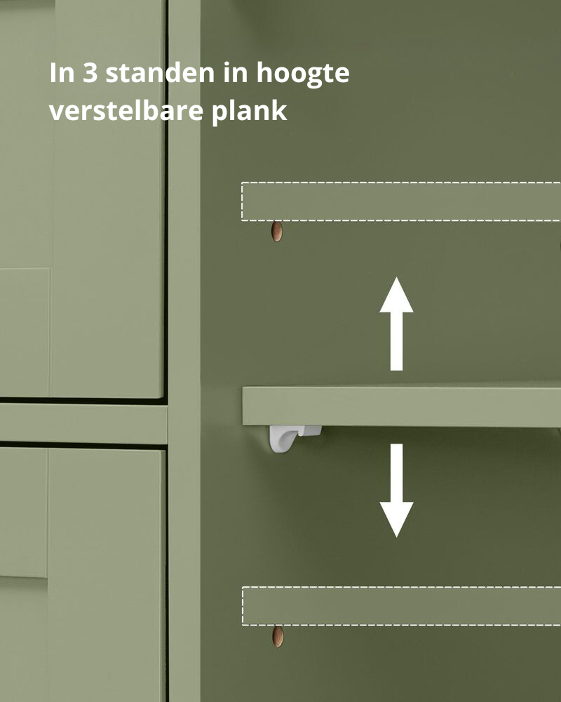 Nancy's Breguardo Badkamerkast - Badkamermeubel - Groen - ± 55 x 30 x 80 cm