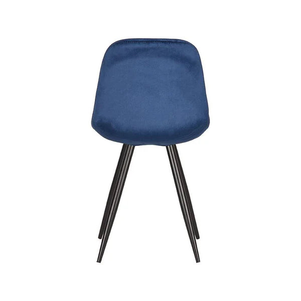 LABEL51 Eetkamerstoel Capri - Set van 2 - Kuipstoel - Keukenstoel - Eetkamerstoelen - Fluweel - Blauw - 46 x 56 x 88 cm