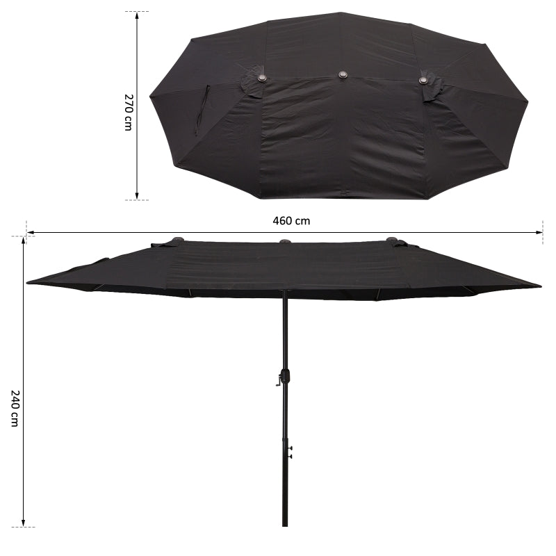 Nancy's Alba Lake Parasol - Zwart - ± 460 x 270 cm