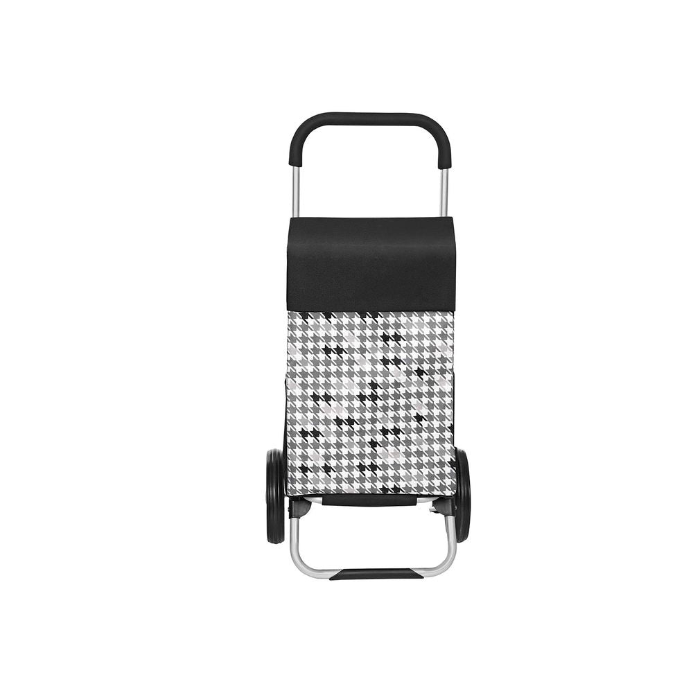 Nancy's Acceglio Boodschappentrolly - Boodschappenwagen - Booschappenkar - Zwart / Houndstooth Patroon  -  40 liter