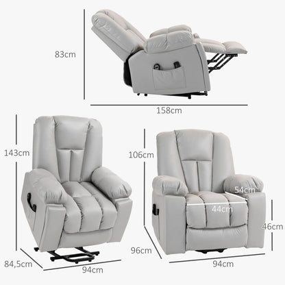 Nancy's Imaculado Sta op stoel - Opsta stoel - Seniorenstoel - Massagestoel - Relaxfauteuil - Grijs