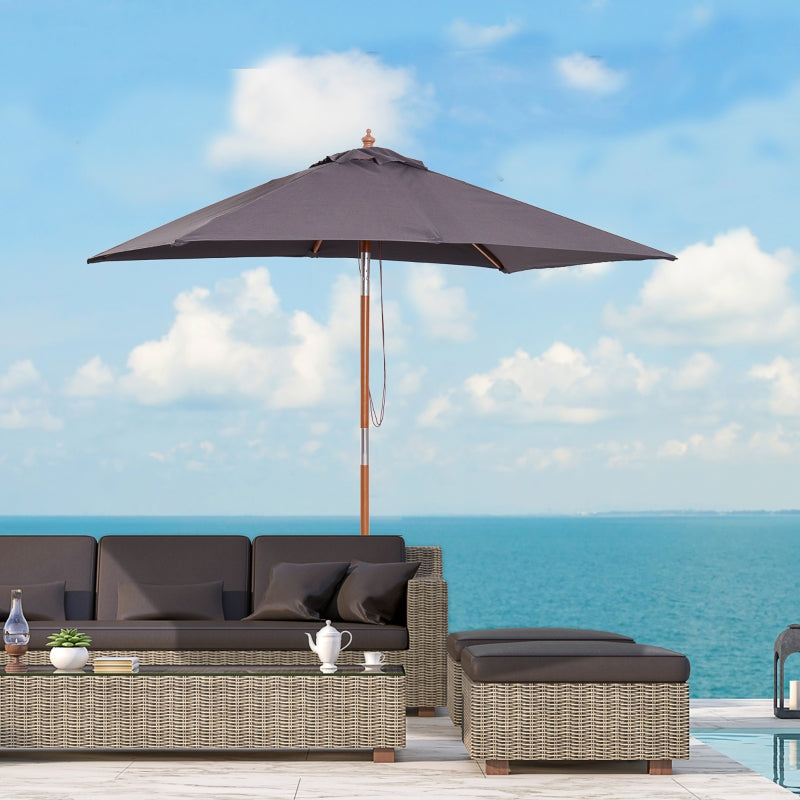 Nancy's Arvin Parasol - Tuinparasol - Zonwering - Opvouwbaar - Donkergrijs - 200 x 150 cm