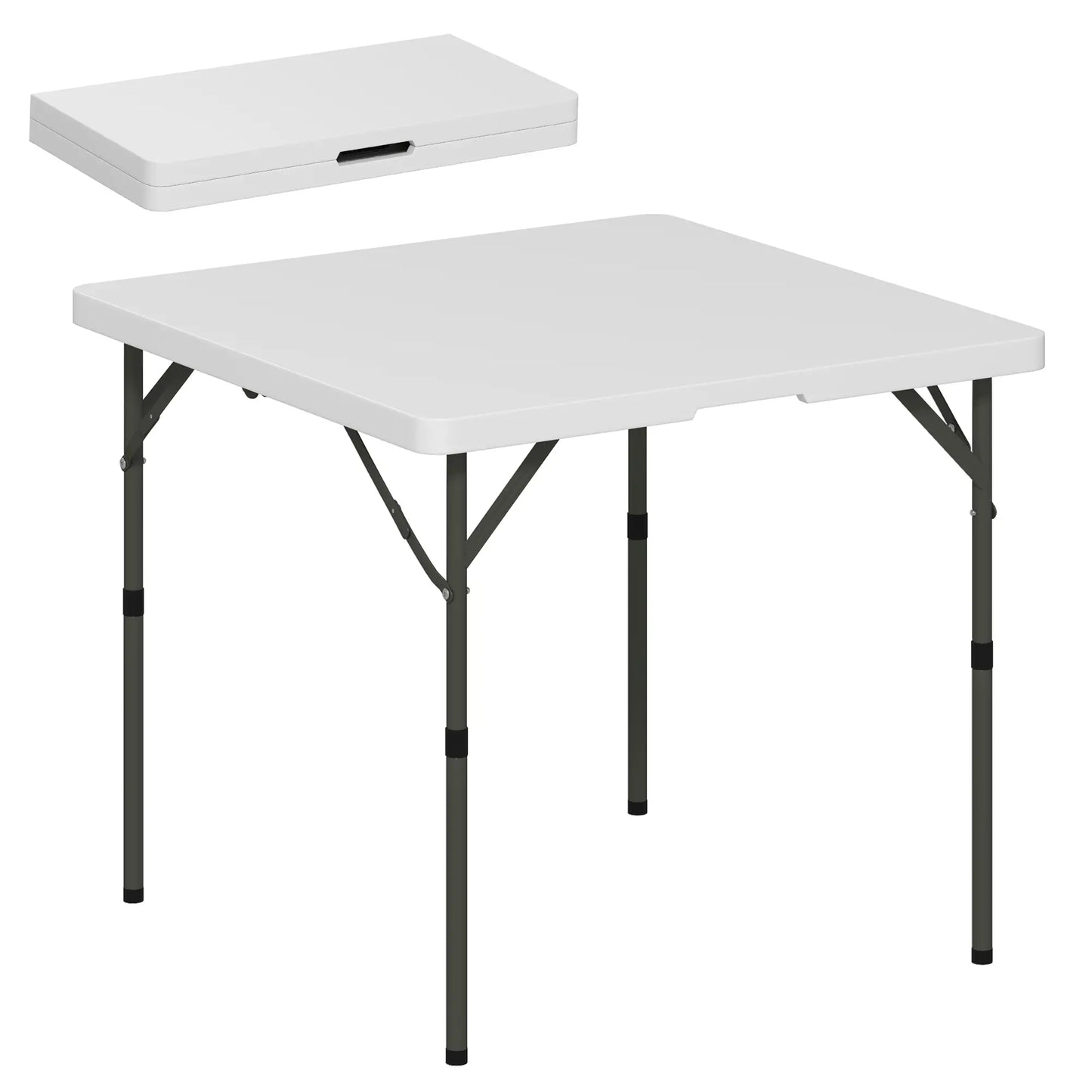 Nancy's Camogli Campingtafel - Inklapbare Tafel - Buitentafel - Picknicktafel - Wit - ± 85 x 85 x 75 cm