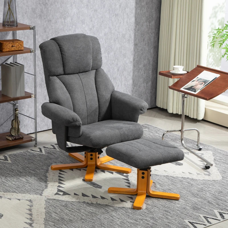 Nancy's Cacarilhe Relaxfauteuil Met Voetenbankje - Relaxstoel - Ligstoel - Grijs - Fluweel